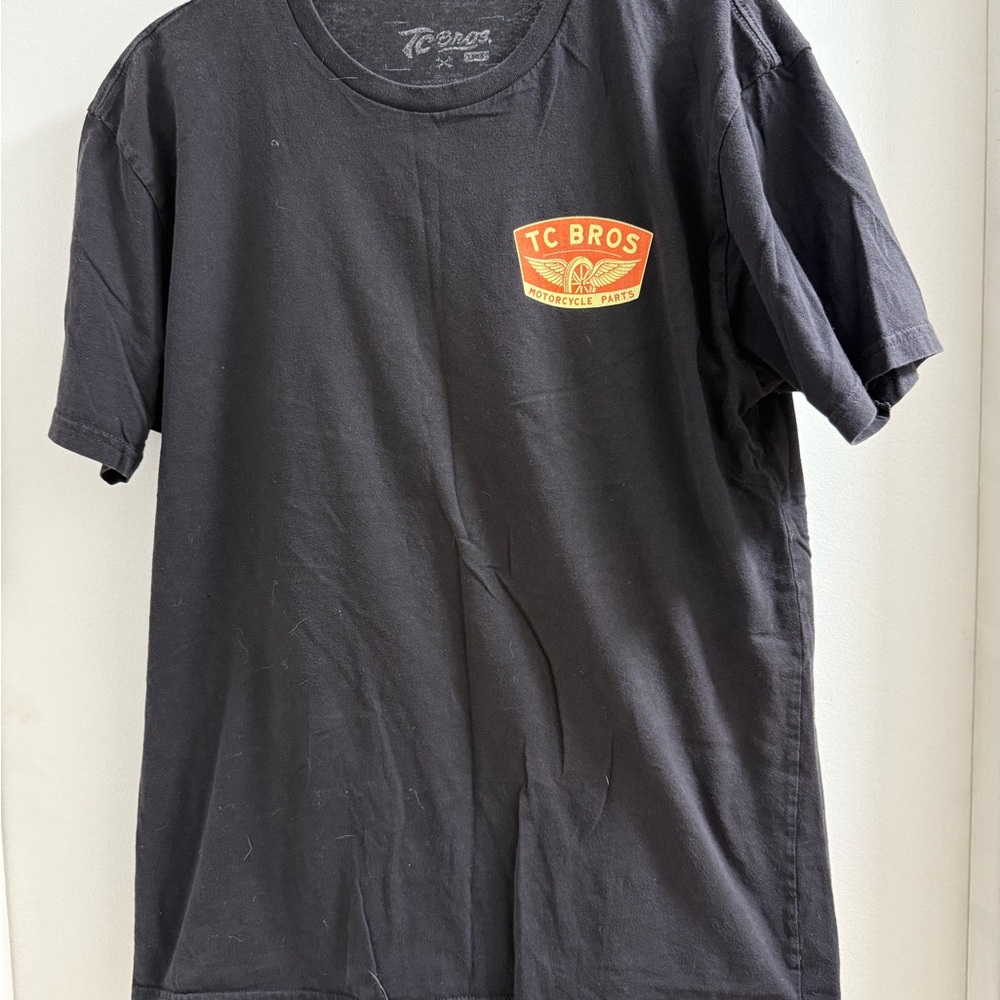 Black TC Bros Motorcycle Parts Mens T Shirt